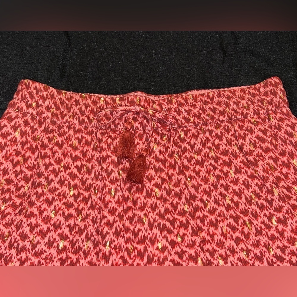 Paige Women's Mardi Short Elastic Waist Metallic Dots In Papaya - Picture 5 of 9